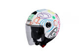 Sway Sw715 Yarım Yazlık Kask Whıte Flower Beyaz X-SMALL