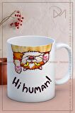 Baskılı Kupa Bardak Seramik Mug - Hi Human