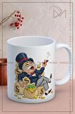 Baskılı Kupa Bardak Seramik Mug - Zengin Yaşlı Adam
