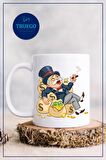 Baskılı Kupa Bardak Seramik Mug - Zengin Yaşlı Adam