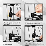 Basınç Göstergeli Hava Pompası El Tipi Bisiklet , Motorsiklet Tekeri Şişirme Pompası