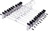Metal Mandallı Etek Askısı Pantolon Askısı Krom Askı 40cm - 10 Adet