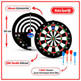 4 Oklu Mıknatıslı Dart Seti Çift Yönlü Manyetik Dart Askılı Dartboard
