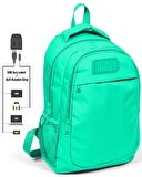 Coral High Su Yeşili Okul ve Beslenme Çantası - Kız Çocuk  - USB Soketli