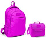 Coral High Kız Çocuk Pembe Okul Sırt Çantası ve Beslenme Çantası