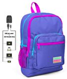 Coral High Mor İlkokul Sırt Çantası ve Kalemlik Seti - Kız Çocuk - USB Soketli