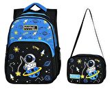 Waddell Çanta Sİyah Mavi Astronot İlkokul Çantası - Waddell Bag Erkek Okul Sırt Çantası