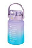 Vagonlide 1000 ml Taşıma Askılı Gradyan Mor Spor Matara - Pipetli ve Geniş Ağızlı