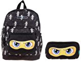 Kaukko Kids&Love Sarı Siyah Ninja İlkokul Çanta ve Kalemlik Seti - Erkek Çocuk