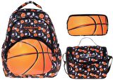Kaukko Kids&Love Turuncu Basketbol Okul Çantası Seti - Erkek Çocuk