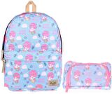 Kaukko Mavi Pembe Travel Magic Okul Sırt Çantası ve Kalemlik Seti - Kız