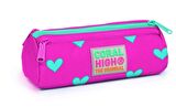 Coral High Pembe Kalp Desenli Okul Sırt Çantası ve Kalemlik Seti - Kız Çocuk