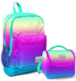 Coral High Rengarenk Kız Çocuk İlköğretim Okul Sırt Çantası ve Beslenme Çanta Seti