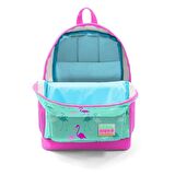 Coral High Dört Bölmeli Okul Sırt Çantası & Beslenme Çantası - Pembe Yeşil Flamingo Kız Çocuk