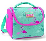 Coral High Dört Bölmeli Okul Sırt Çantası & Beslenme Çantası - Pembe Yeşil Flamingo Kız Çocuk