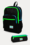 Coral High Kids Siyah Yeşil 2'li Okul Çanta Seti - Erkek Çocuk