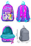 Coral High Kedi Köpek Desenli Kız Çocuk Beşli Okul Çanta Seti - İlkokul İçin Uygun