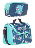 Kaukko Erkek Çocuk Isı Yalıtımlı Beslenme Çantası ve Kalemlik Seti - Mavi Turkuaz Jaws