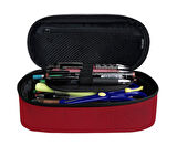 Jacbag Kırmızı Kadın/Kız Çocuk Oval XL Organizer Kalem Kutusu Kalemlik