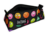 Jacbag Emoji Kız Çocuk Tek Bölmeli Üçgen Okul ve Ofis Kalem Kutusu