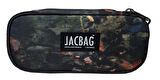 Jacbag Yeşil Yapraklı Oval XL Organizer Kalem Kutusu Kalemlik
