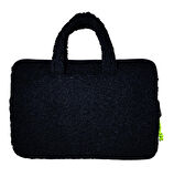 Jacbag Teddy Peluş Siyah/Sarı Erkek Çocuk Notebook Laptop ve Evrak Çantası