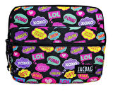 Jacbag Selfie Pembe Mor Üç Cepli Tablet Telefon Defter Çantası - Kız Çocuk/Kadın