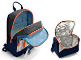 Coral High İlkokul ve Ortaokul Sırt Çantası ve Beslenme Seti - Erkek Çocuklar İçin Lacivert Bej Renkli Çizgili