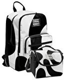 Coral High İlkokul ve Ortaokul Sırt Çantası ve Beslenme Seti - Erkek Çocuklar İçin Renkli Çizgili Siyah Beyaz