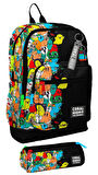 Coral High İlkokul Erkek Çocuklarına Özel Dört Gözlü Sırt Çantası ve Kalemlik Seti- Siyah Hayaletler