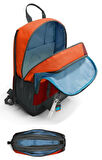 Coral High Erkek Çocuk Dört Gözlü Okul Sırt Çantası ve  Kalemlik Seti - Turuncu Bordo Gri Renkli - İlkokul ve Ortaokul İçin Uygun
