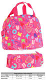 Kaukko Brokar Pembe Kız Çocuk Isı Yalıtımlı Beslenme Çantası ve Kalemlik Seti