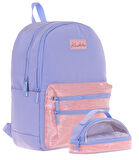 Kaukko Magic Dreams Okul Sırt Çantası ve Şeffaf Kalem Çantası Seti - Kız Çocuk - Mavi Pembe