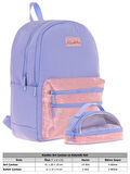 Kaukko Magic Dreams Okul Sırt Çantası ve Şeffaf Kalem Çantası Seti - Kız Çocuk - Mavi Pembe