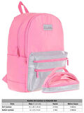 Kaukko Magic Dreams Okul Sırt Çantası ve Şeffaf Kalem Çantası Seti - Kız Çocuk - Pembe Gri