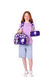 Kaukko Kids Üçlü Kız Çocuk İlkokul Okul Çantası Seti (L5228+L7228+L8228) Mor - Kauçuk Unicorn