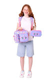 Kaukko Kids 3D Kedi Şekilli Kız Çocuk Üçlü Okul Çantası Seti/Takımı - Mor Pembe (L5236+L7236+L8236)