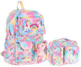 Kaukko Peluş Unicornlu Pembe Kız ÇocukLar İçin Okul Çantası ve Beslenme Çantası Seti (L5243+L7243)