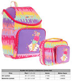 Kaukko L5247+L7247 Okul Sırt Çantası + Beslenme Çantası Seti - Sarı Mor - Dondurma - Kız Çocuk