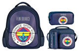 Fenerbahçe Erkek Çocuk Suni Deri Üzerine Arma Baskılı Üçlü Okul Çanta Seti - SETME25760