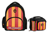 Galatasaray Erkek Çocuk Çizgi Baskılı Suni Deri Sırt Çantası ve Beslenme Çantası Seti - SETME25556B