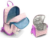 Coral High Pembe Beyaz Papatya Desenli (Kız Çocuk) Okul Sırt ve Beslenme Çantası Seti - SETYGN33224B