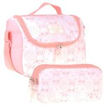 CalaCilo Kedi Baskılı Kız Çocuk Pembe Renk Beslenme Çantası ve Kalemlik Seti - SETCC-C4051