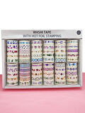 Renkli Yaldızlı Vintage Washi Tape Bant Yapışkanlı Maskeleme Kağıdı 5 lı - Kiraz