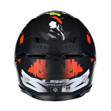 Ls2 Stream 2 Angry Monkey Kapalı Kask Mat Siyah-kırmızı LARGE