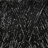 Loren Soft Star Makrome İpi Gümüş Simli Siyah RM10