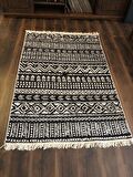 Homiano Yıkanabilir Çift Taraflı Dokuma Kilim Bahar 03 Siyah 80*300