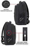 Case Club Usb Aparatlı Laptop Sırt Çantası 15.6 İnç Darbe Emici Su Geçirmez Kumaş 