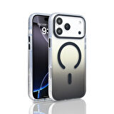 iPhone 17 Pro Max Kılıf Kablosuz Şarj Özellikli Şeffaf Transparan Renk Geçişli Toros Kapak