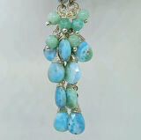 2462 Larimar Amazonit el yapımı küpe